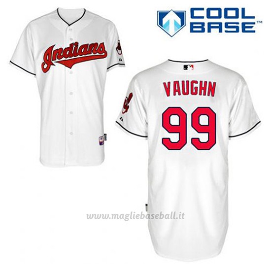Maglia Baseball Uomo Cleveland Indians Ricky Vaughn 99 Bianco 1ªCool Base